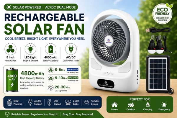 Duel Power Rechargeable Fan EP 708